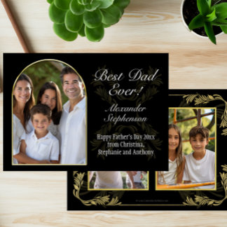 Arched Frame Best Dad Ever Fathers Day 3 Photo Card