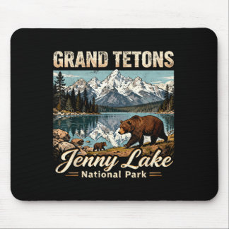 Arched Grand Tetons Jenny Lake National Park Bear Mouse Mat
