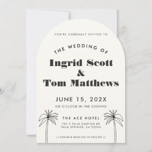 Arched Minimalist Tropics Wedding Invitation