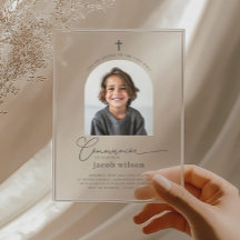 Arched Photo First Communion Boy Invitation
