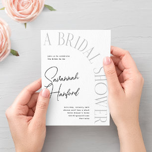 Arched Text Modern Simple Bridal Shower Invitation