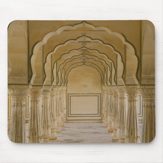 Arched walkway with columns inside Amber Palace, Mouse Mat (Front)