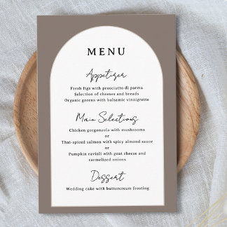 Arched Wedding Reception Menu Custom Dinner Detail