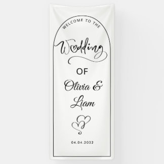 Arched Wedding Welcome Sign, Entrance Backdrop Banner