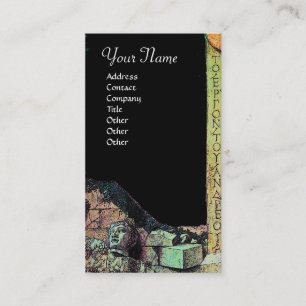 ARCHEO /Antiquary,Archaeology, Black Pink Green Business Card