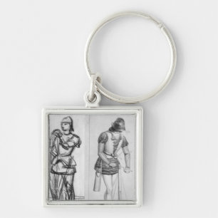 Archer and crossbowman key ring