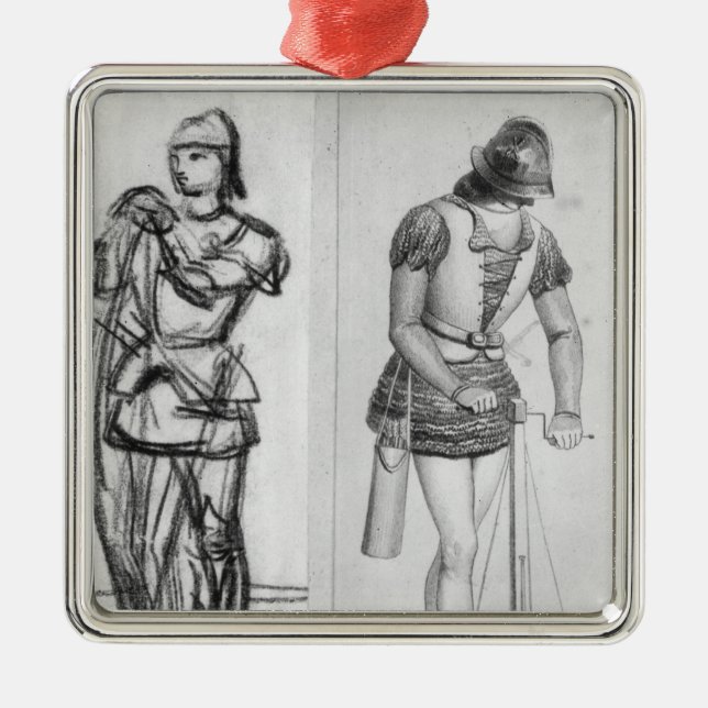 Archer and crossbowman metal tree decoration (Front)