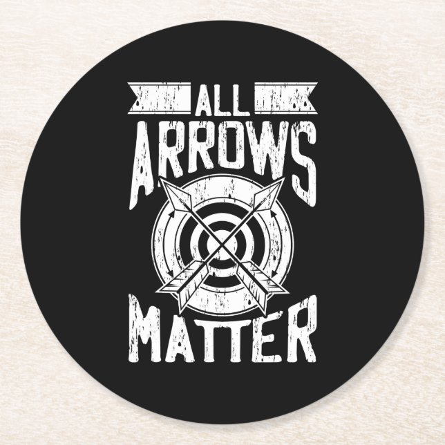 Archer Archery All Arrows Matter Costume Gift Round Paper Coaster (Front)