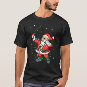 Archer Bow Hunting Santa Claus Christmas Tree Ligh T-Shirt