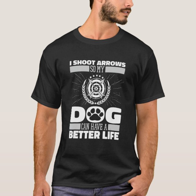 Archer Dog Bow Bowman Arrow   Target Archery T-Shirt (Front)