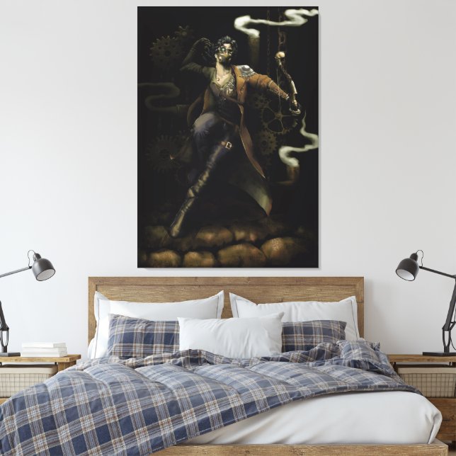 Archer full body with steampunk style canvas print (Insitu(Bedroom))