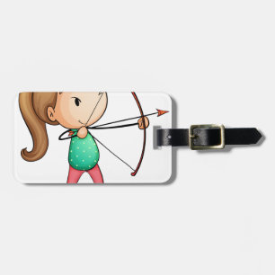 archer girl luggage tag