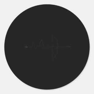 Archer Heartbeat Archery Bow Arrow Bowhunting Hunt Classic Round Sticker