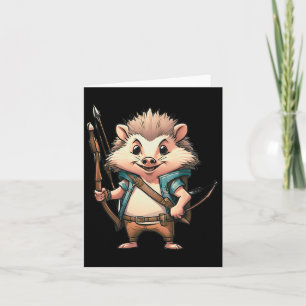 Archer Hedgehog Archery Hunting Hunter Gift Men Wo Card