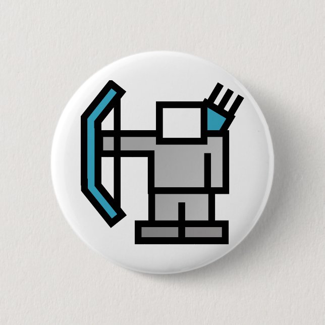 Archer in Blue 6 Cm Round Badge (Front)