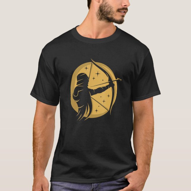 Archer Moon Bow  Target Arrow Bowman Archery Garnd T-Shirt (Front)