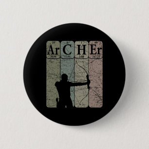 Archer Periodic Table Elements Bow Hunting Archery 6 Cm Round Badge
