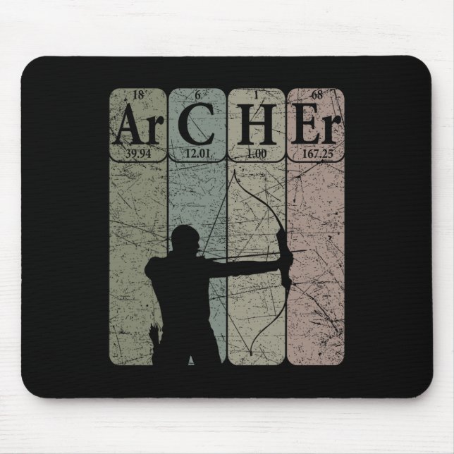 Archer Periodic Table Elements Bow Hunting Archery Mouse Mat (Front)