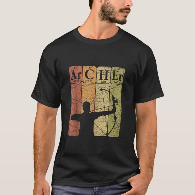 Archer Periodic Table Elements Bow Hunting Archery T-Shirt (Front)