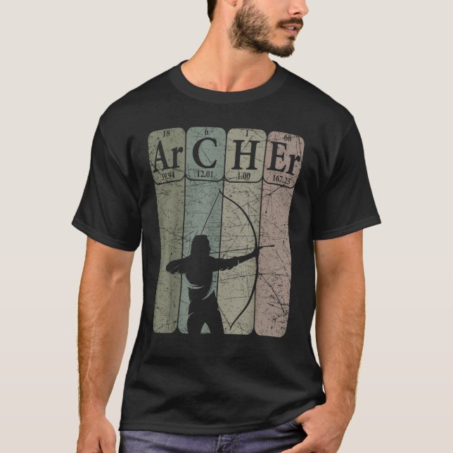 Archer Periodic Table Elements Bow Hunting Archery T-Shirt (Front)