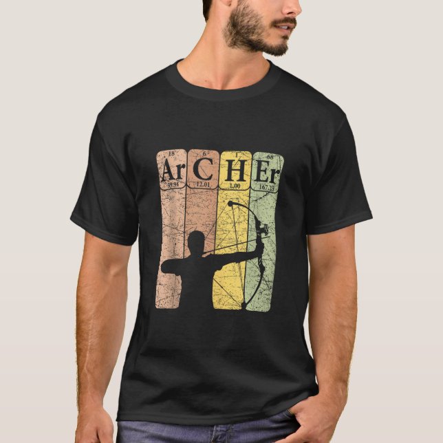 Archer Periodic Table Elements Bow Hunting Archery T-Shirt (Front)