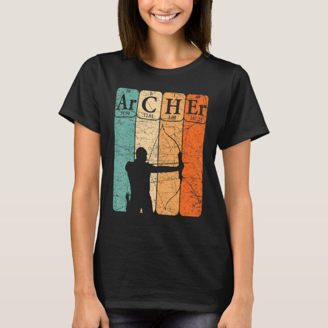 Archer Periodic Table Elements Bow Hunting Archery T-Shirt (Front)