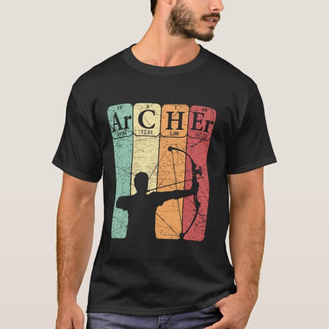 Archer Periodic Table Elements Bow Hunting Archery T-Shirt (Front)