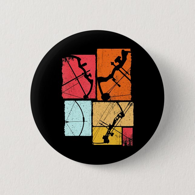 archer recurve bow archery archery sport 6 cm round badge (Front)