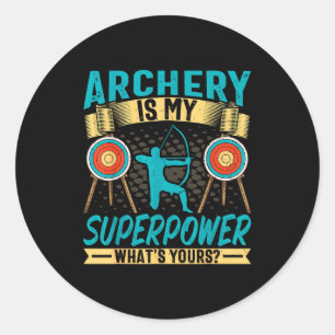 Archer Retro Vintage Archery Is My Superpower - Ar Classic Round Sticker