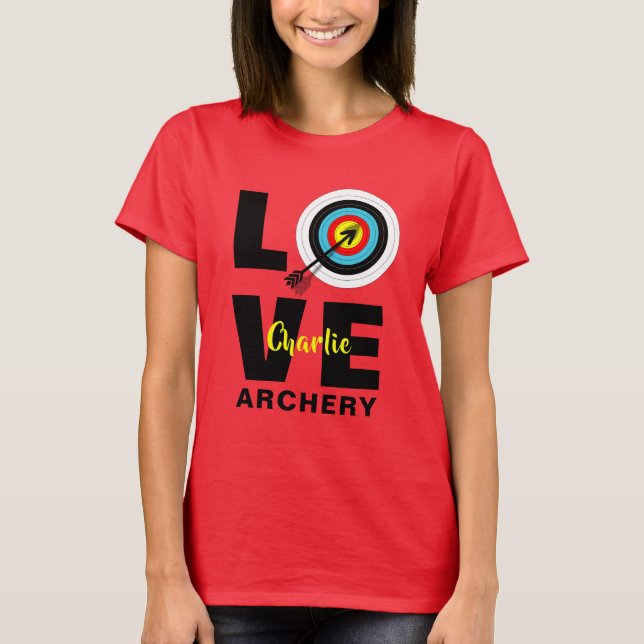 Archer Target Board Love Archery Personalised T-Shirt (Front)