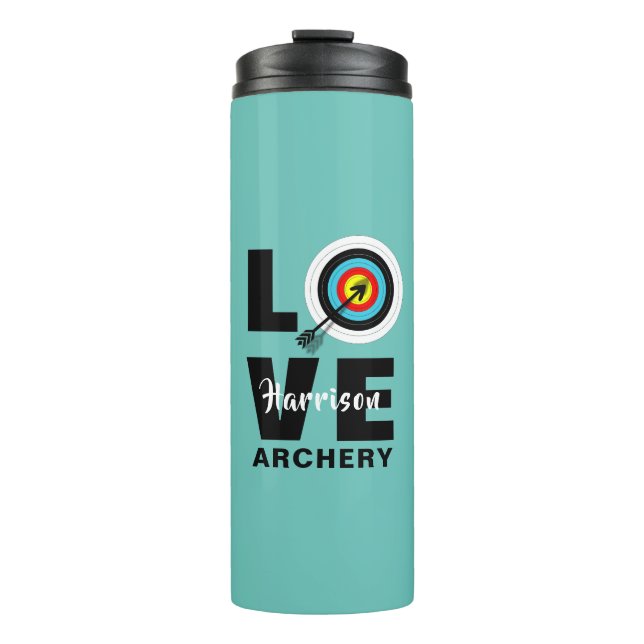 Archer Target Board Love Archery Personalised Thermal Tumbler (Front)