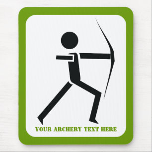 Archer with his bow black, green archery custom mouse mat