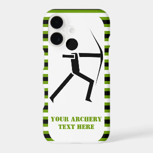 Archer with his bow black, green archery stripes