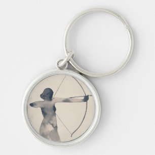 Archeress Watercolor Silhouette Key Ring