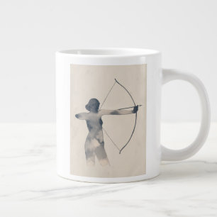 Archeress Watercolor Silhouette Large Coffee Mug