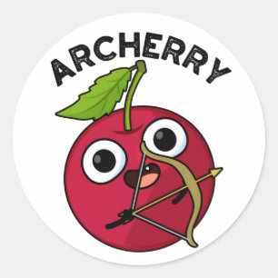 Archerry Funny Fruit Archery Pun  Classic Round Sticker