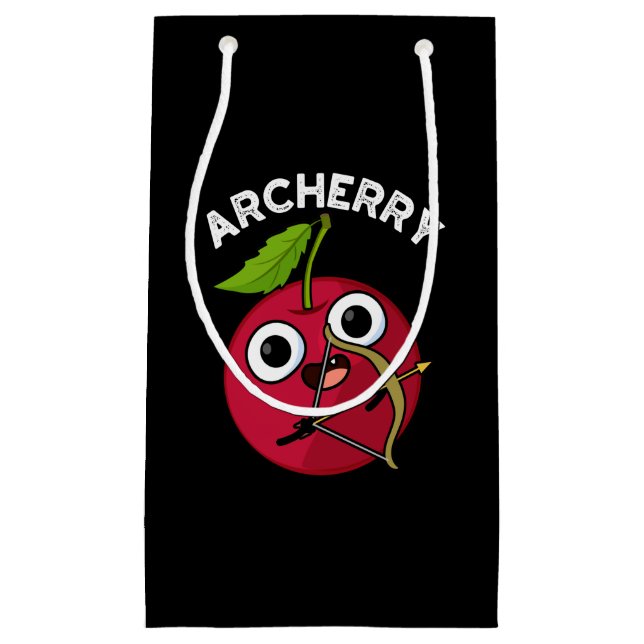 Archerry Funny Fruit Archery Pun Dark BG Small Gift Bag (Front)