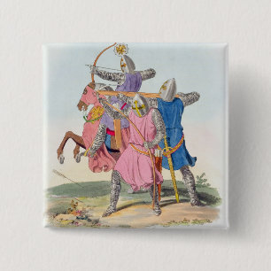 Archers and a Cross-bowman, 1312, from 'Ancient Ar 15 Cm Square Badge