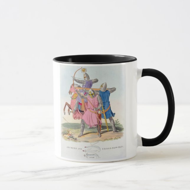 Archers and a Cross-bowman, 1312, from 'Ancient Ar Mug (Right)