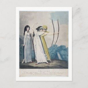 Archers, engraved by J.H. Wright (fl.1795-1838) an Postcard