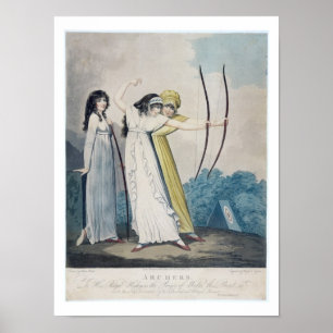 Archers, engraved by J.H. Wright (fl.1795-1838) an Poster