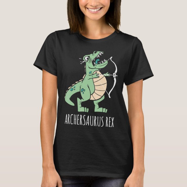 Archersaurus Rex Dinosaur rex Dino Archer Archery T-Shirt (Front)