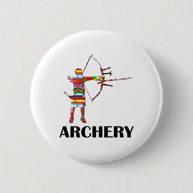 Archery 6 Cm Round Badge (Front)