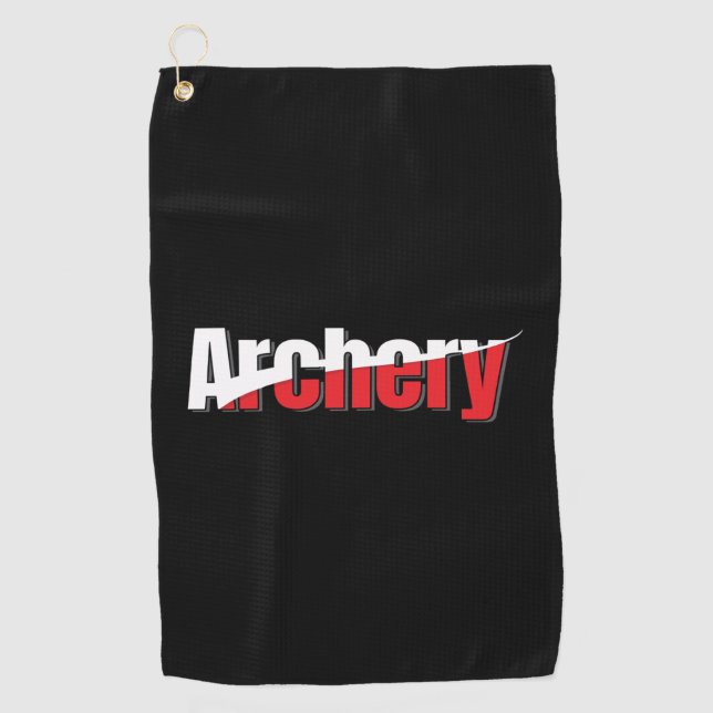 Archery Abstract Swish - Graphic Two-Tone Art Golf Towel (Front)