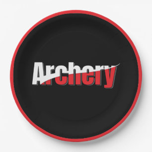 Archery Abstract Swish - Graphic Two-Tone Art Paper Plate
