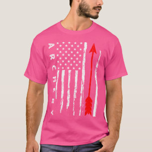 Archery American Flag Sport Long Bow Shooting Arro T-Shirt