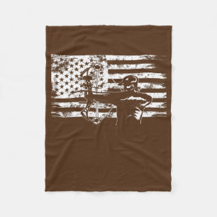 Archery American Flag Vintage Men Archer Fleece Blanket