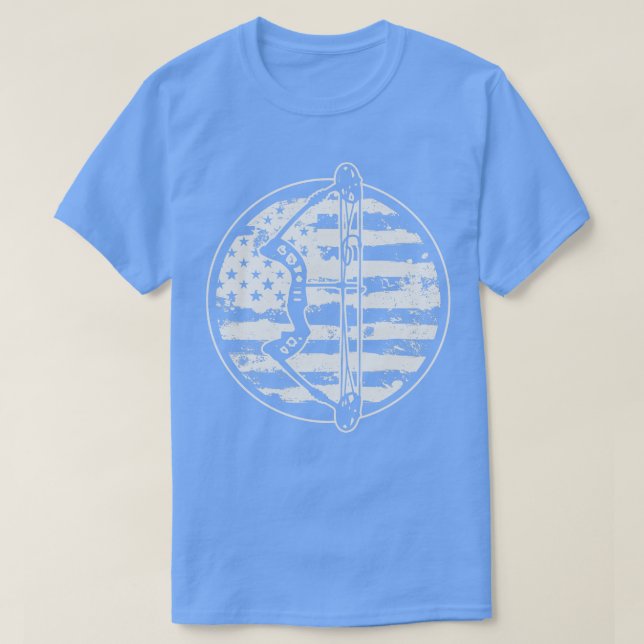 Archery Archer American Flag Bow T-Shirt (Design Front)
