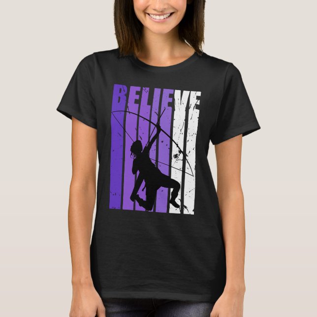 Archery Archer Believe Silhouette Colorful Purple T-Shirt (Front)