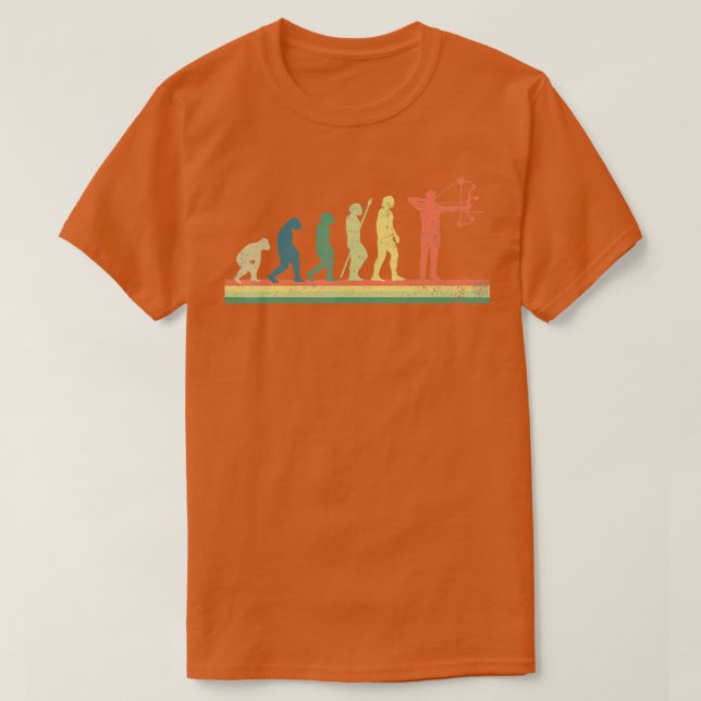 Archery Archer Evolution Retro Gift 1  T-Shirt (Design Front)